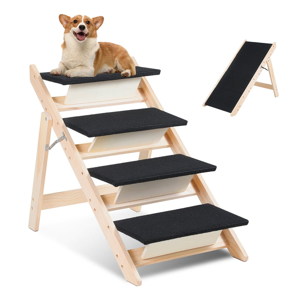 Cosmo Go Hundetreppe 2 in 1 Hunderampe Klappbare 4-Stufig Belastung 80kg
