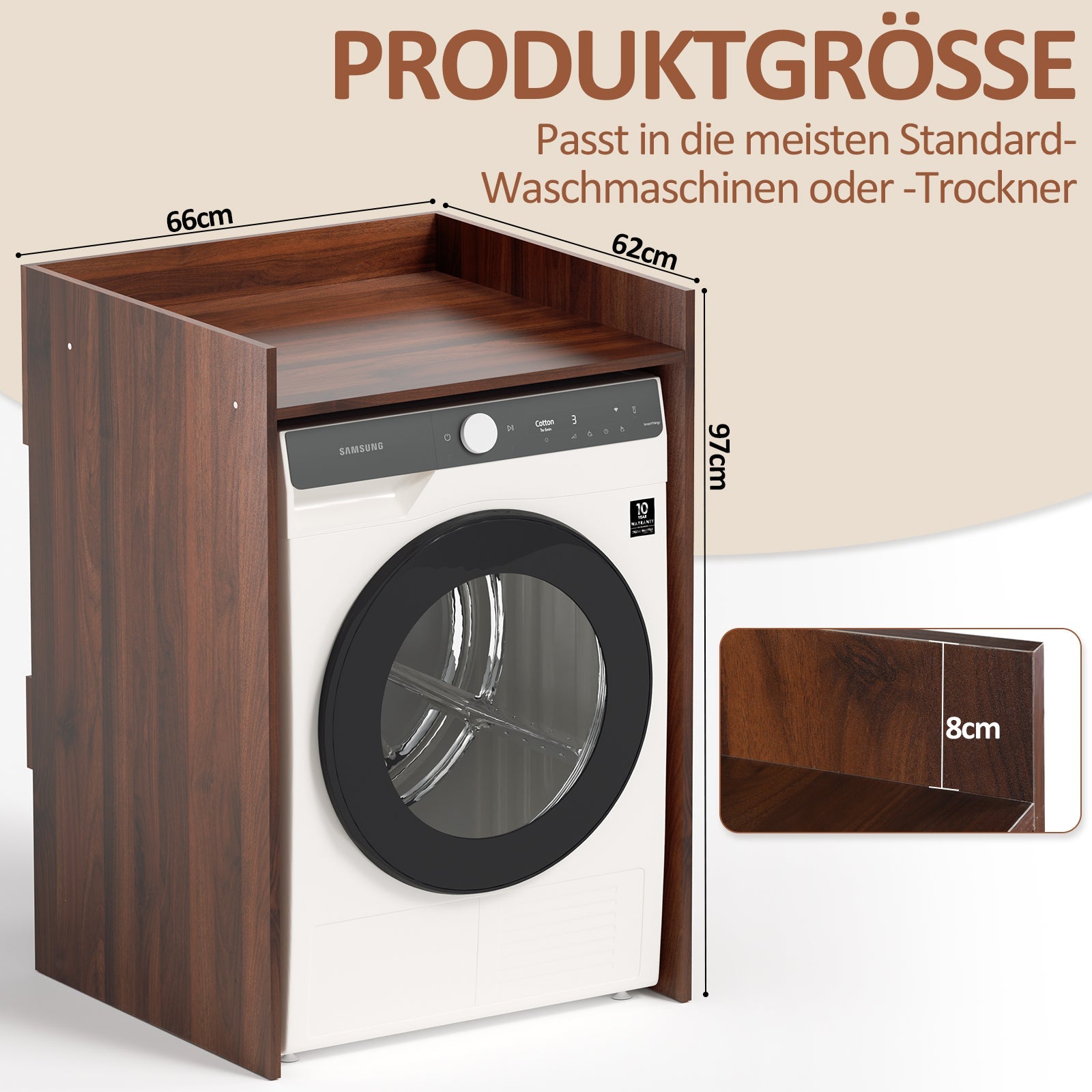 Cosmo Go Waschmaschinenschrank Trockner Schrank Regalablagen