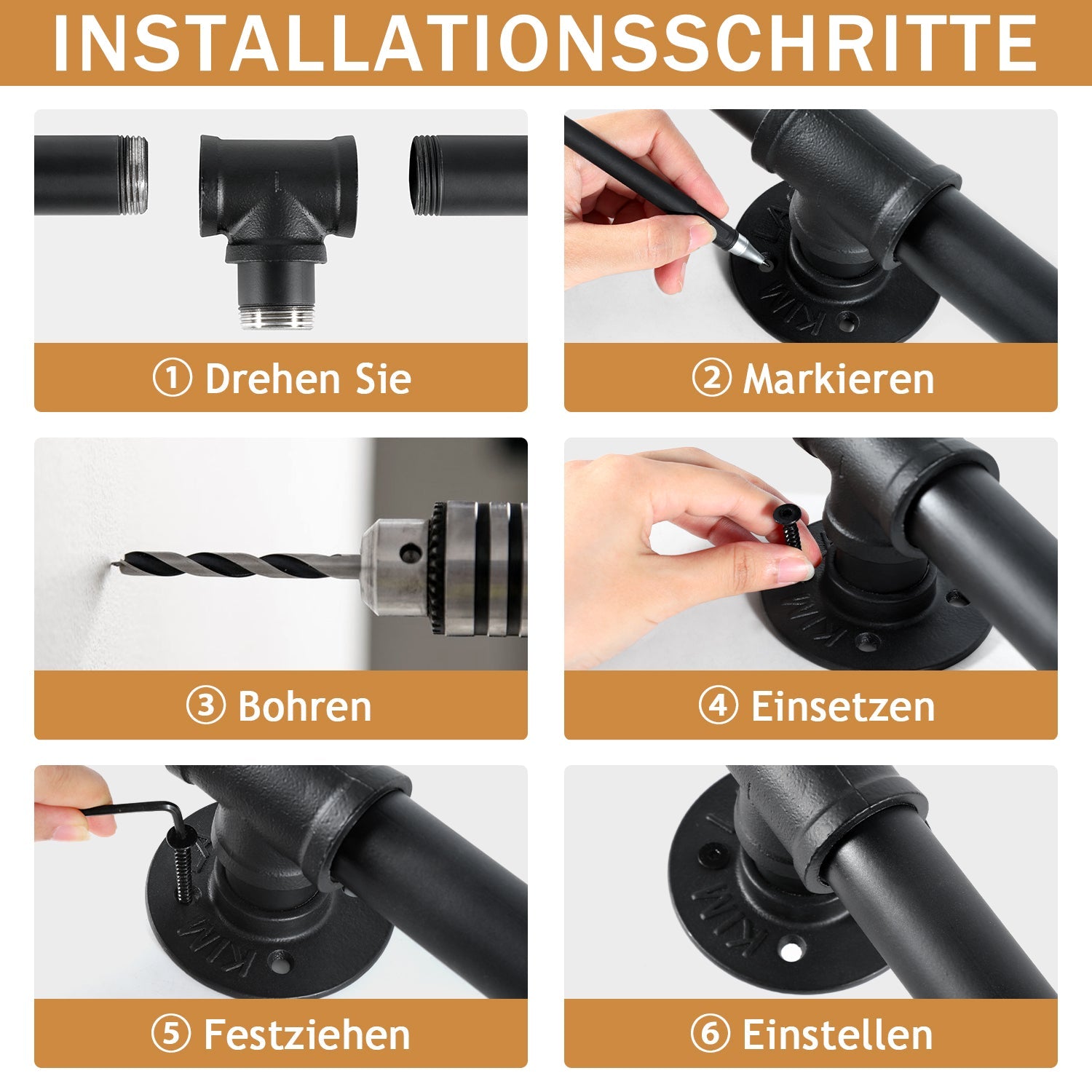 Cosmo Go Handlauf Treppe Edelstahl Handlauf Schwarz