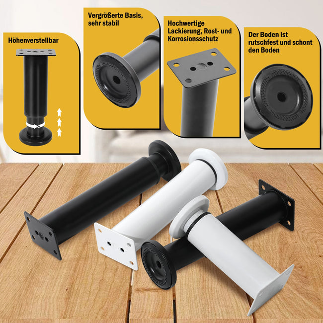 Cosmo Go 4er Set Möbelfüße Höhenverstellbar 12-18cm/18-30cm Main Image