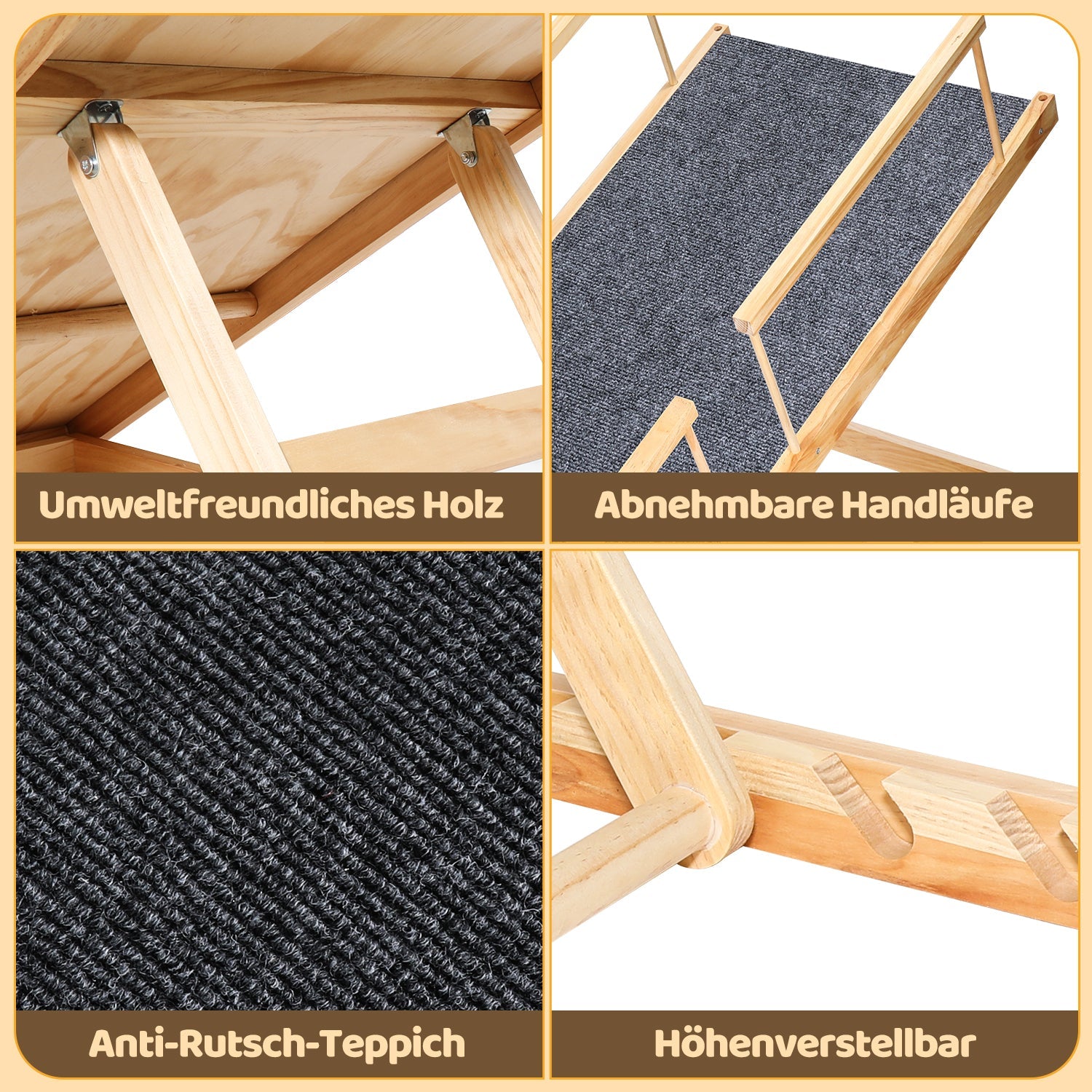 Cosmo Go Hunderampe Hundetreppe aus Holz