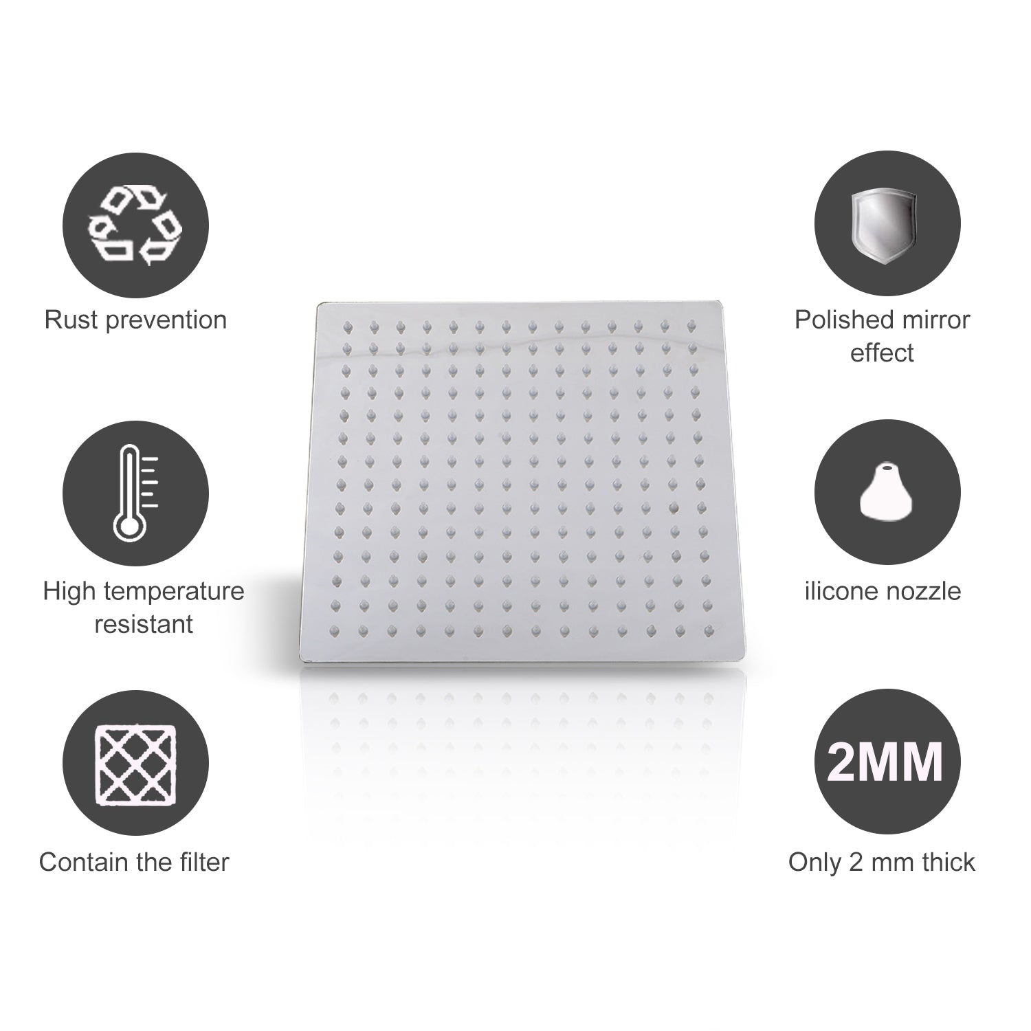 Cosmo Go  Regendusche Duschkopf Edelstahl 304