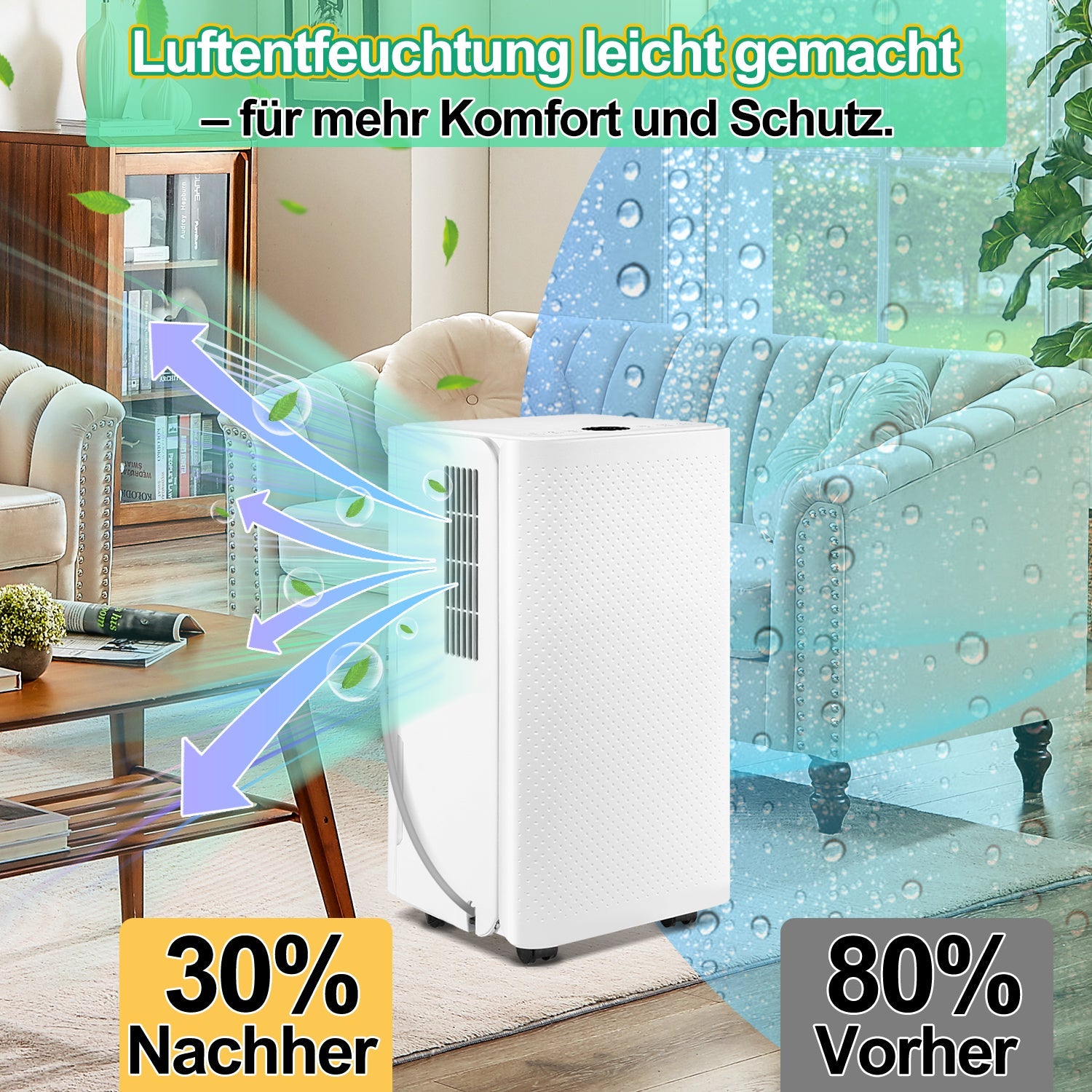 Cosmo Go Luftentfeuchter 16L mit Timerfunktion, Wäschetrockungsfunktion, Abtaufunktion
