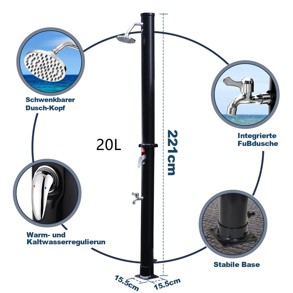 Cosmo Go 20L Solardusche mit Duschkopf