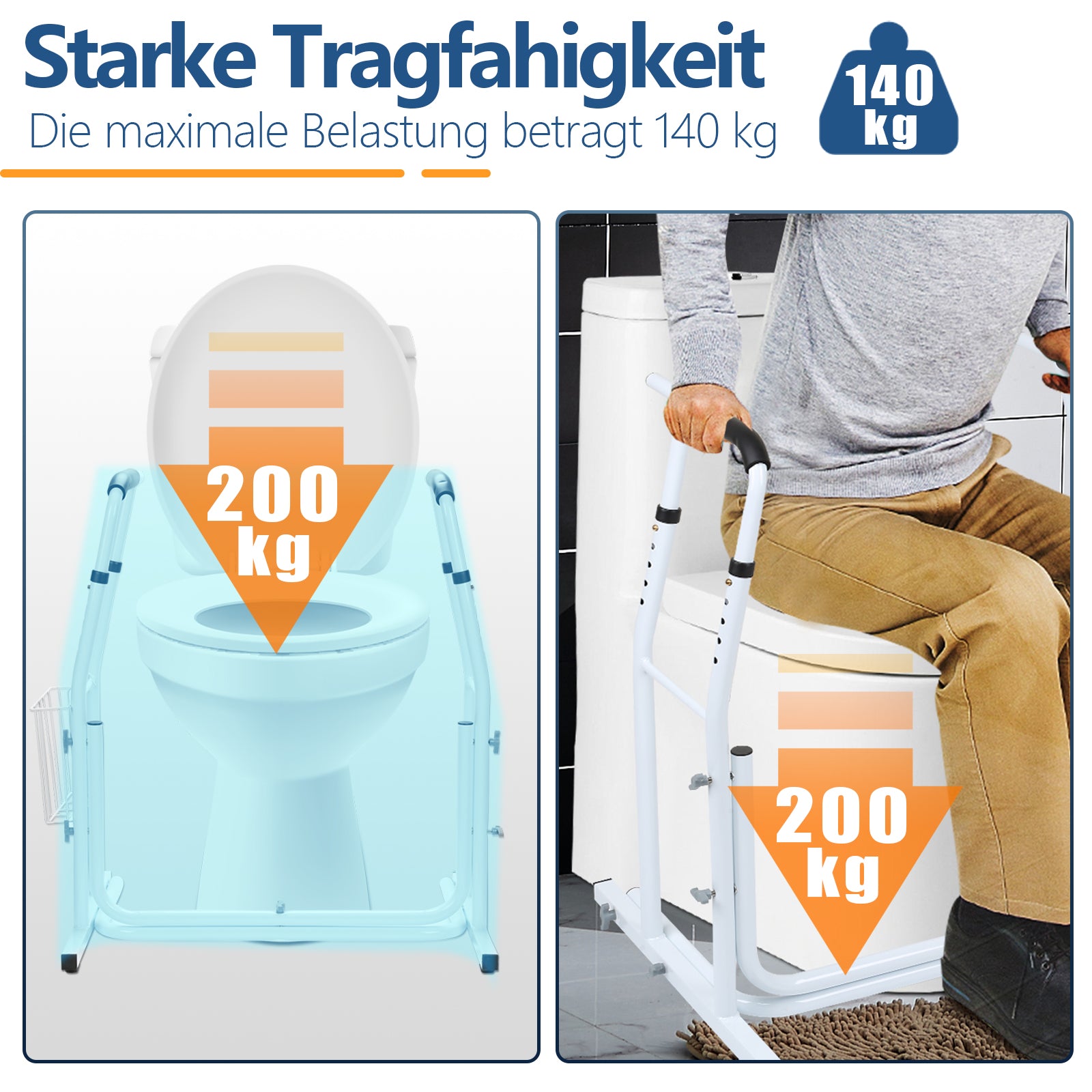 Cosmo Go Toiletten Aufstehhilfe Toilettenstütze Höhenverstellbar