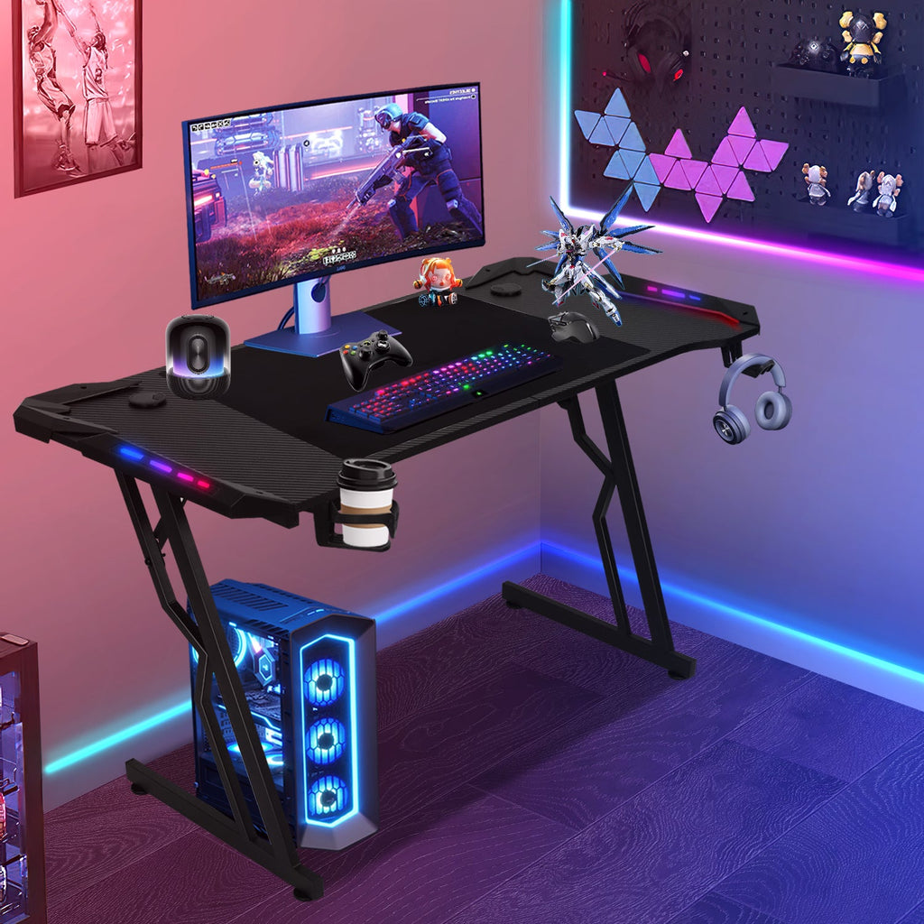 Cosmo Go Gaming Schreibtisch Gaming Tisch 120/140cm mit LED Fernbedienung