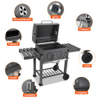 Cosmo Go Holzkohlegrill BBQ XXL Smoker mit Deckel
