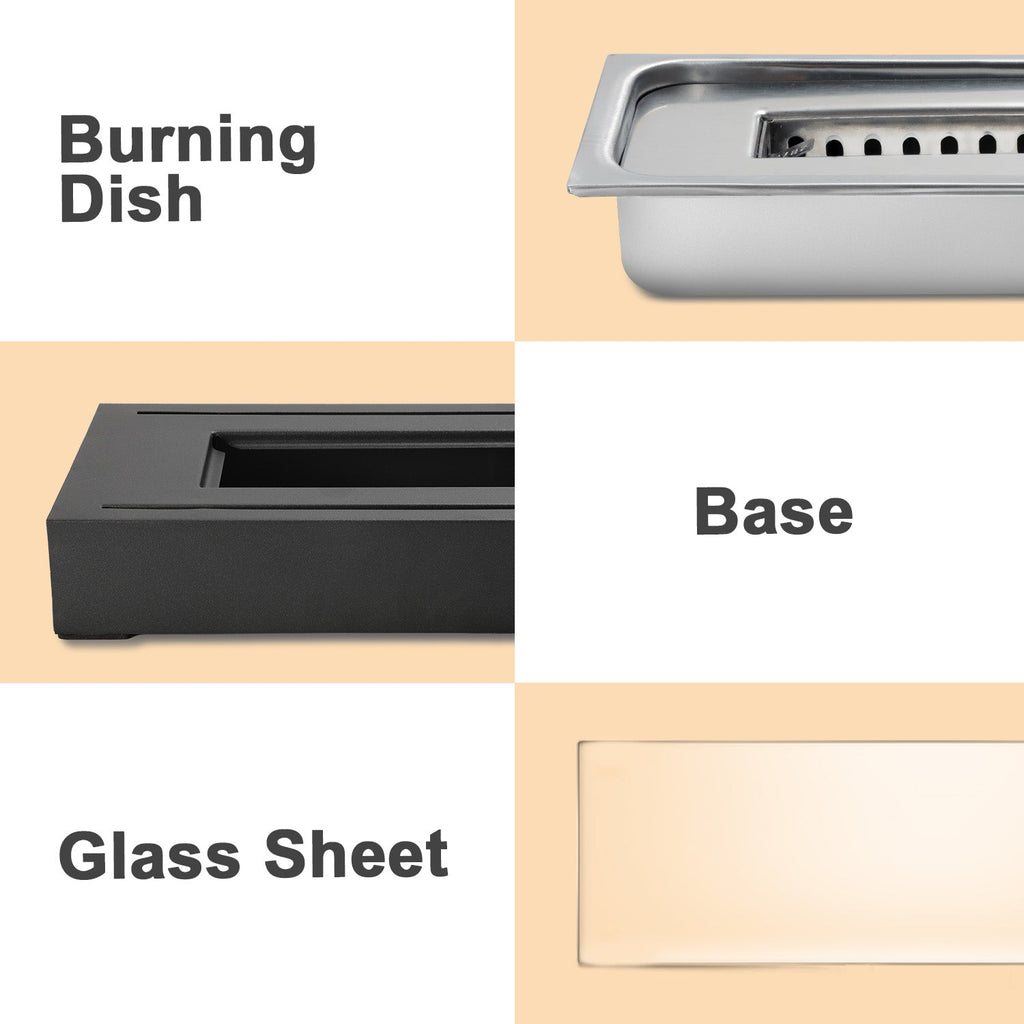 Table Fireplace Bioethanol Tabletop Fireplace Portable Square