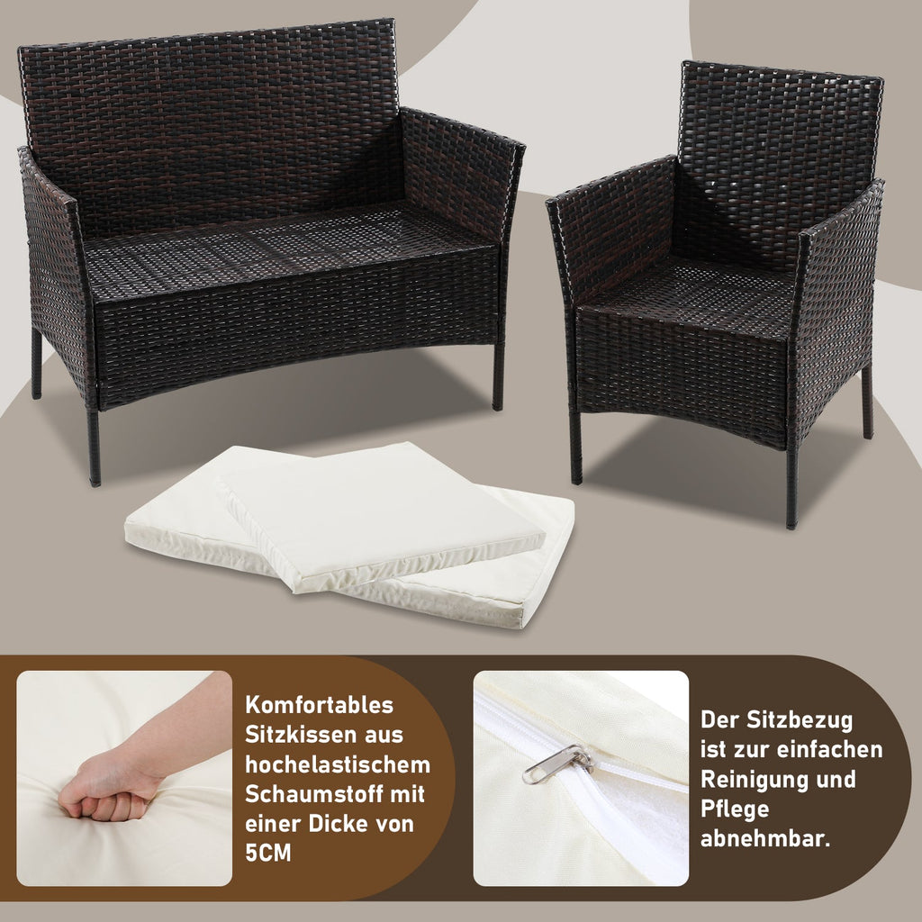 Cosmo Go Polyrattan Sitzgruppe Gartenmöbel Set