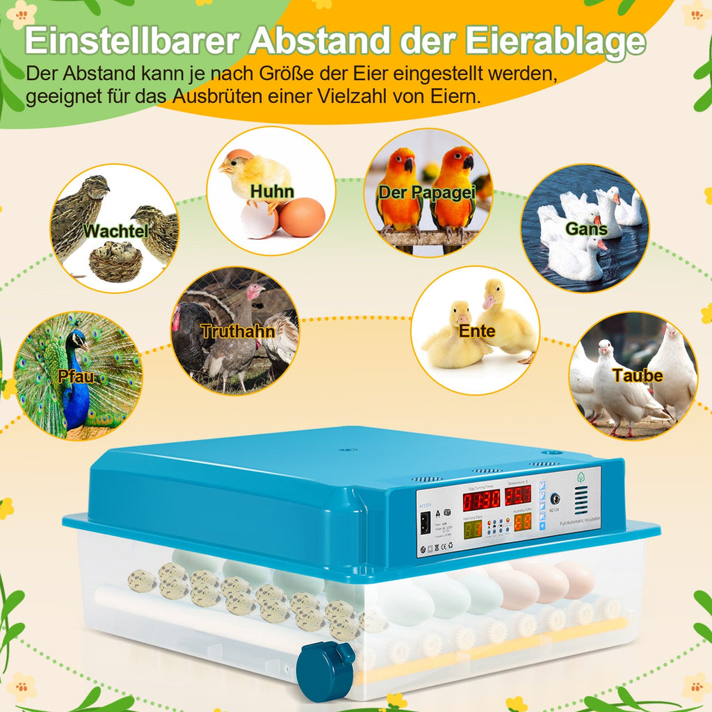 Cosmo Go Brutautomat Vollautomatisch Inkubator für Hühner 64 Eier