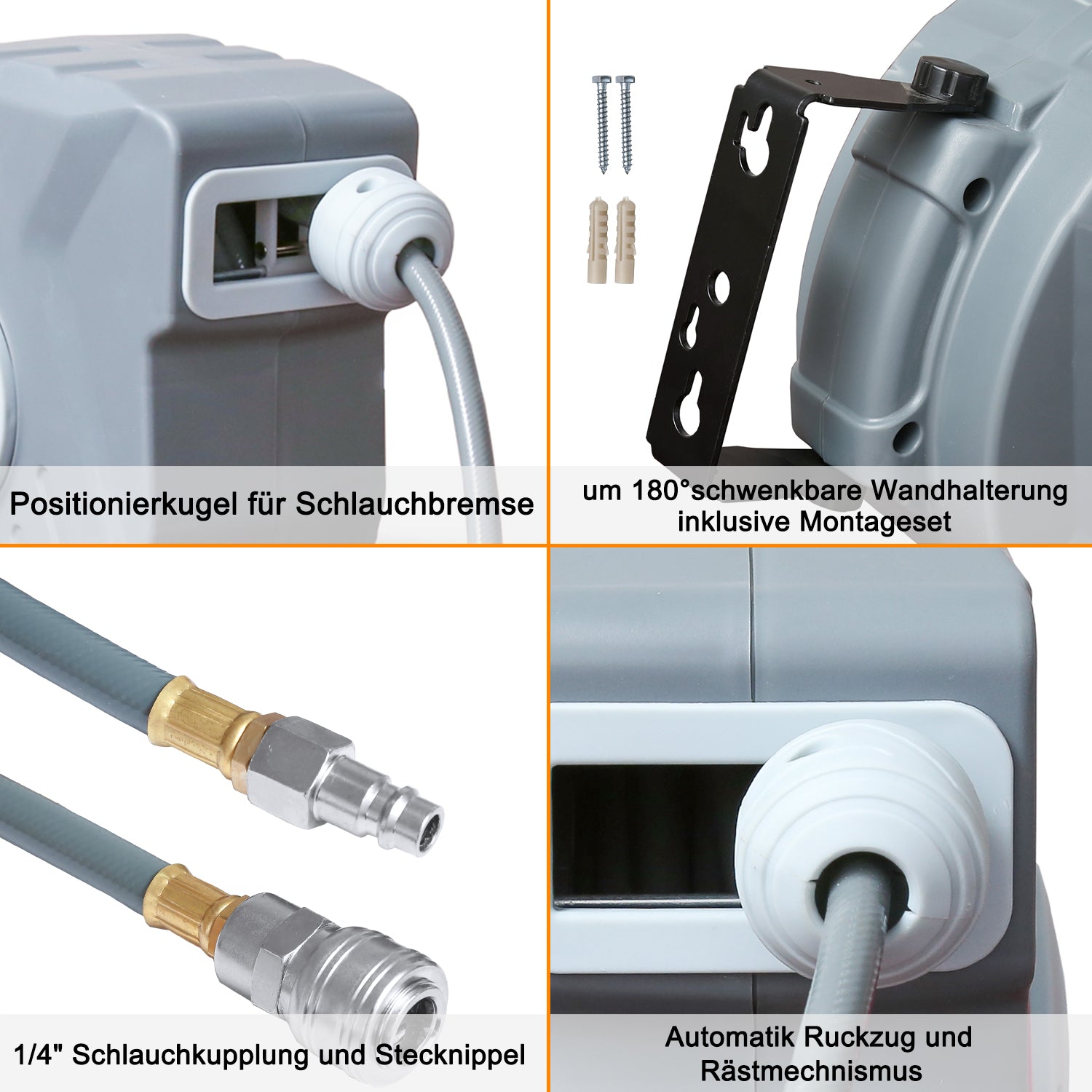 Cosmo Go Druckluftschlauch Aufroller automatisch 10-30m