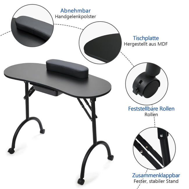 Cosmo Go Faltbare Maniküre Tisch Maniküre-Nagelstation mit Schublade Main Image