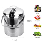 Cosmo Go Eiskühler Eiseimer Edelstahl mit Deckel