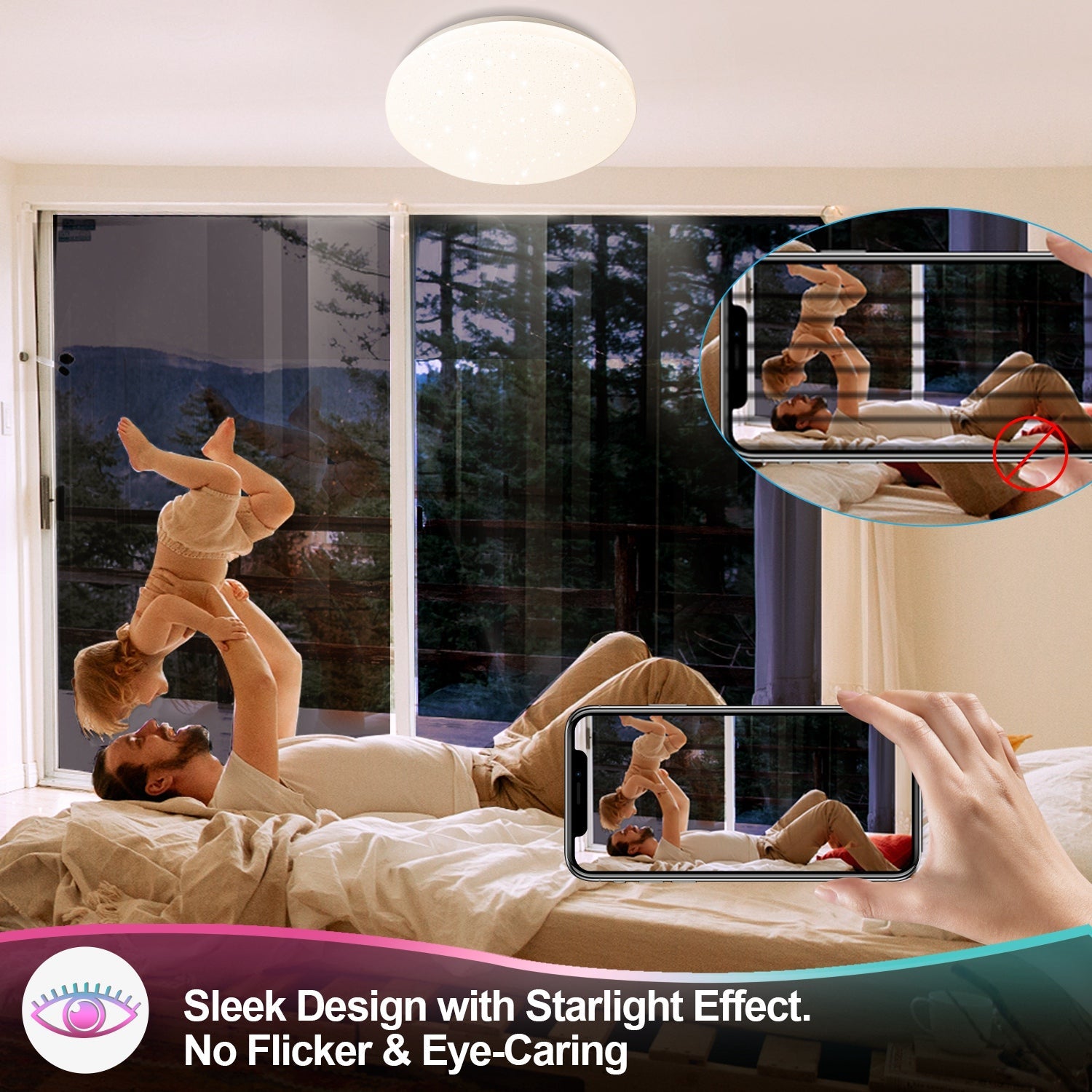 Cosmo Go 24W LED Deckenleuchte RGB mit Sternenhimmel-Effekt