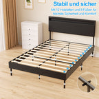 Cosmo Go Polsterbett Bettgestell mit Kopfteil Leder LED-Beleuchtung