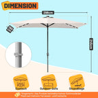Cosmo Go Sonnenschirm 210x140 / 300x200cm Rechteckig mit LED Solar