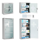 Cosmo Go Medizinschrank für Zuhause aus Edelstahl 30x30x12cm/57x30x12cm