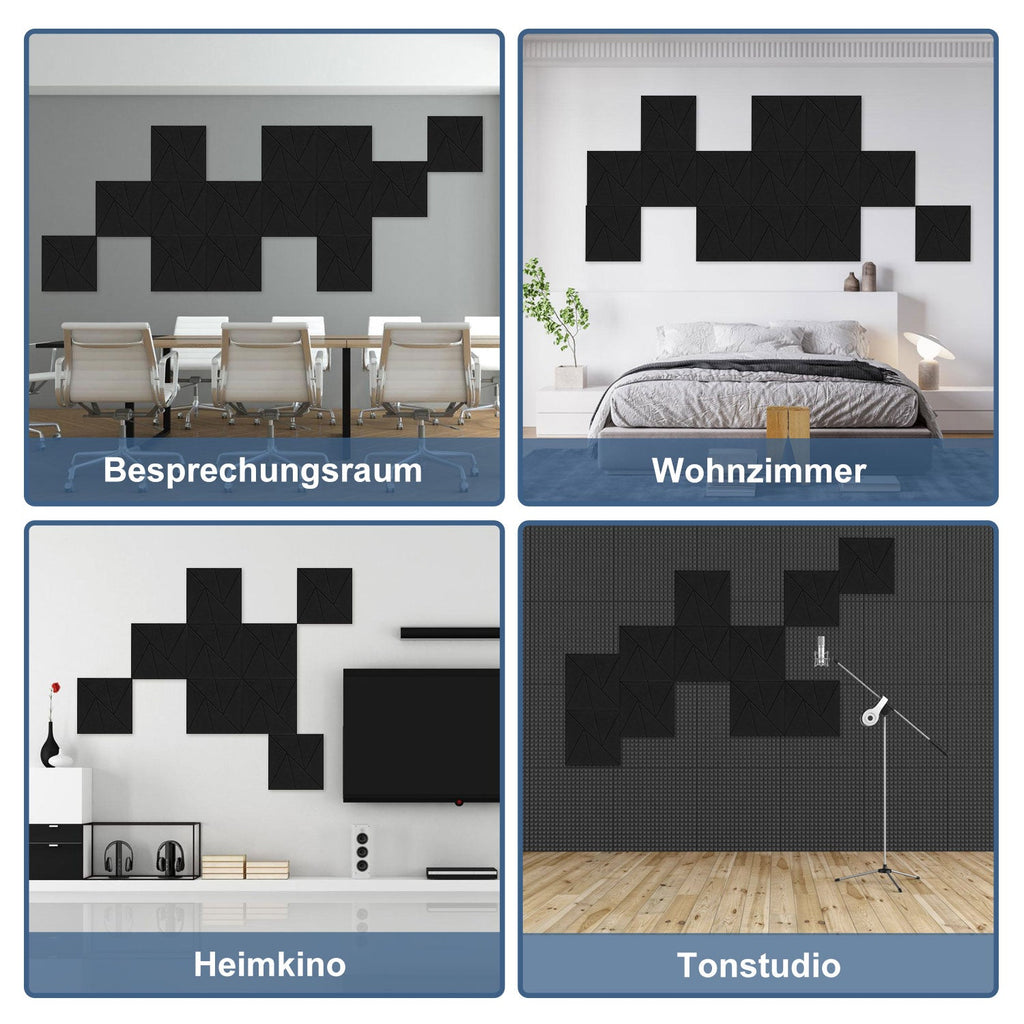 Cosmo Go Akustikplatten Wandpaneele Selbstklebend 12/18 Stück Quadratisch Dreieck