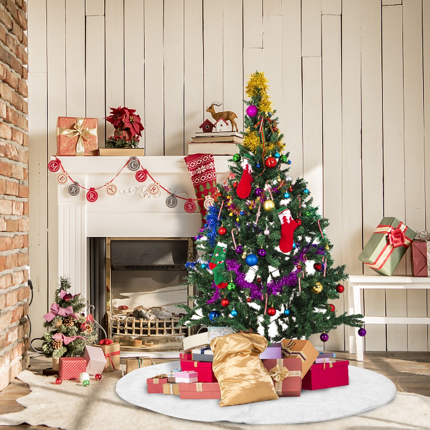 Cosmo Go Weihnachtsbaumdecke 78/90/122cm Plüsch Christbaumdecke