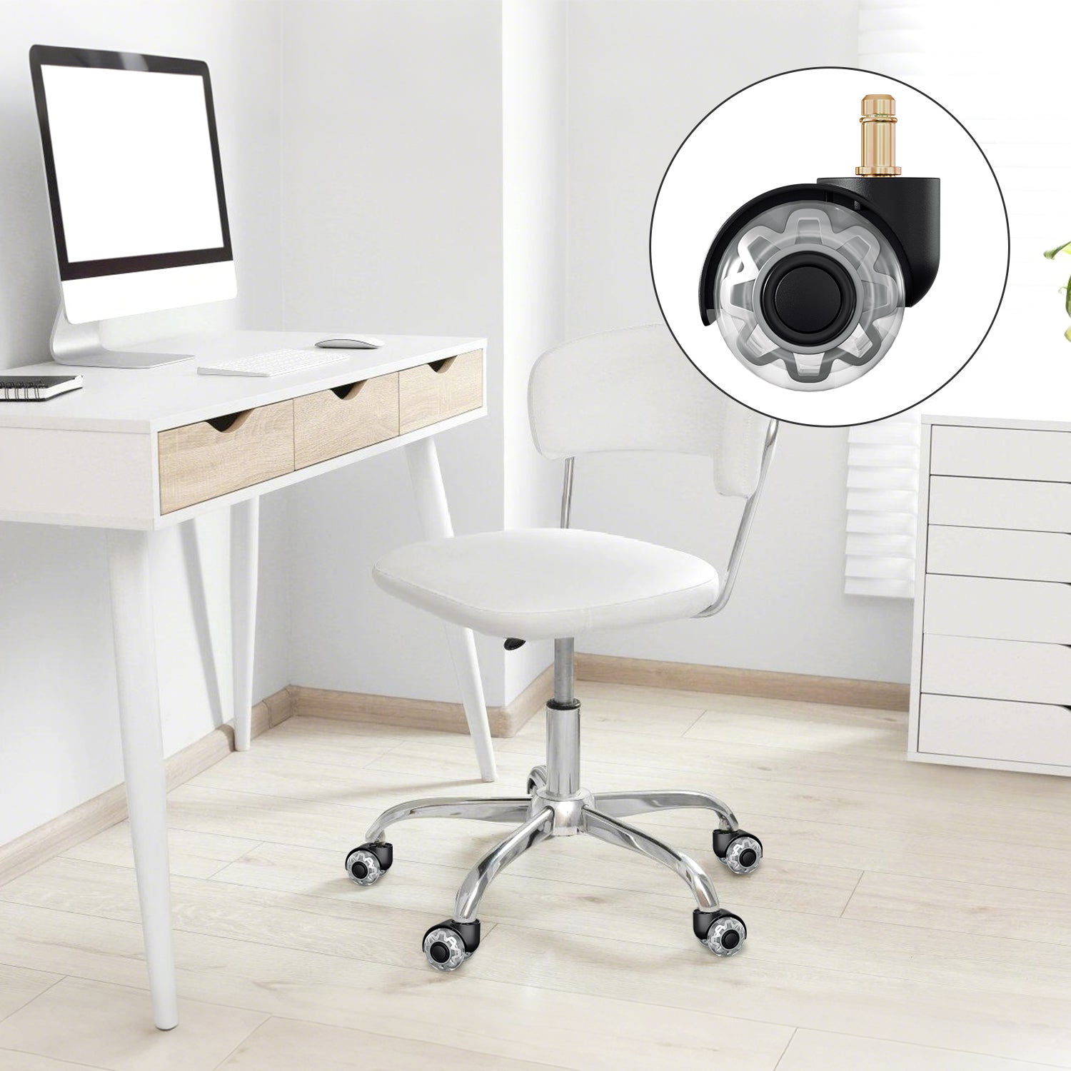 Cosmo Go 5 Stück BürostuhlRollen Drehstuhlrollen 10mm x 22mm