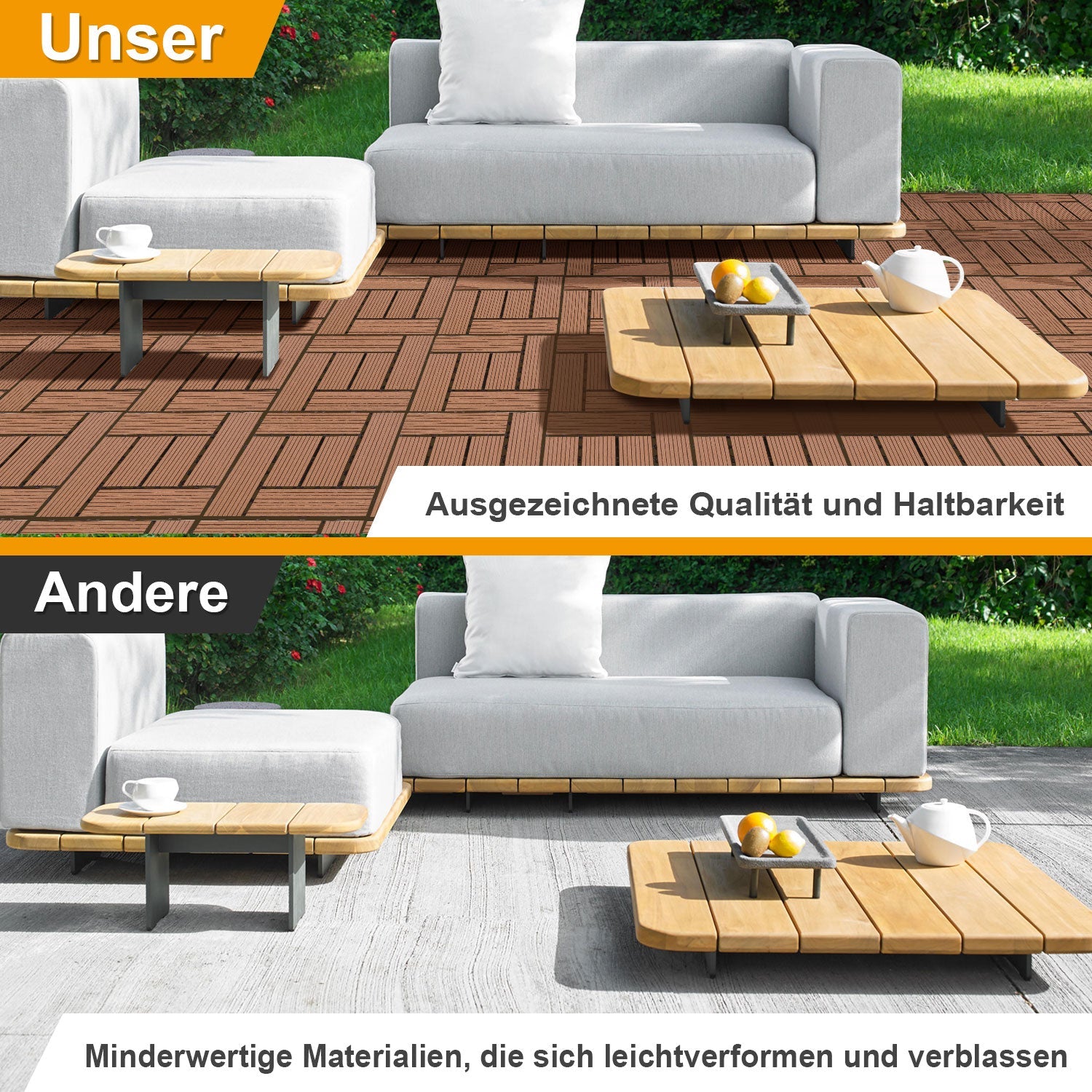 Cosmo Go WPC Terrassenfliesen Klickfliese 30x30cm 11 stk