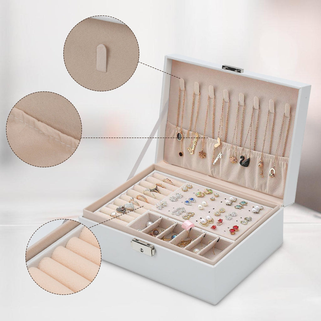 Cosmo Go 2 Schichten Schmuckkasten Schmuckkoffer Weiß/schwarz