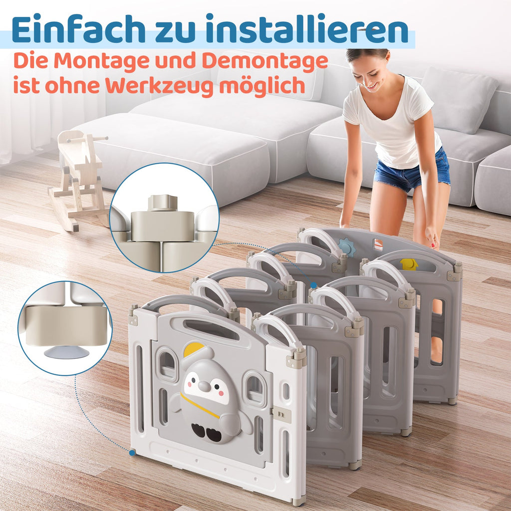 Cosmo Go Laufstall baby Faltbares mit Kriechmatte und Geschichtenbox