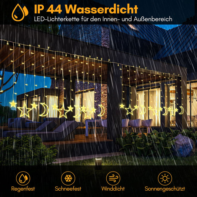 Cosmo Go LED Sterne Weihnachtsbeleuchtung Lichtervorhang 3,5M Main Image