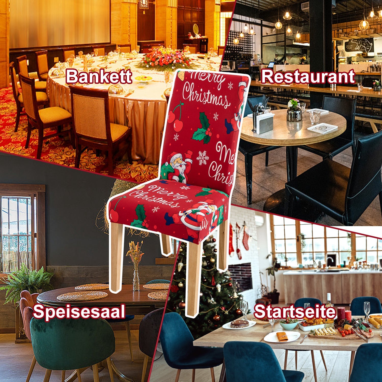 Cosmo Go Stuhlhussen Weihnachten 6er Set