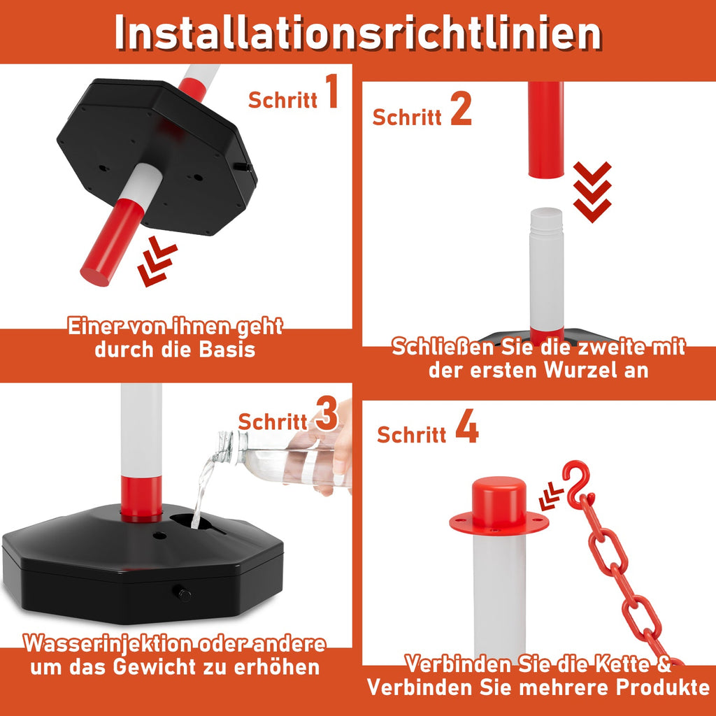 Cosmo Go 2X Absperrpfosten Kettenpfosten Kunststoff 1,4 m