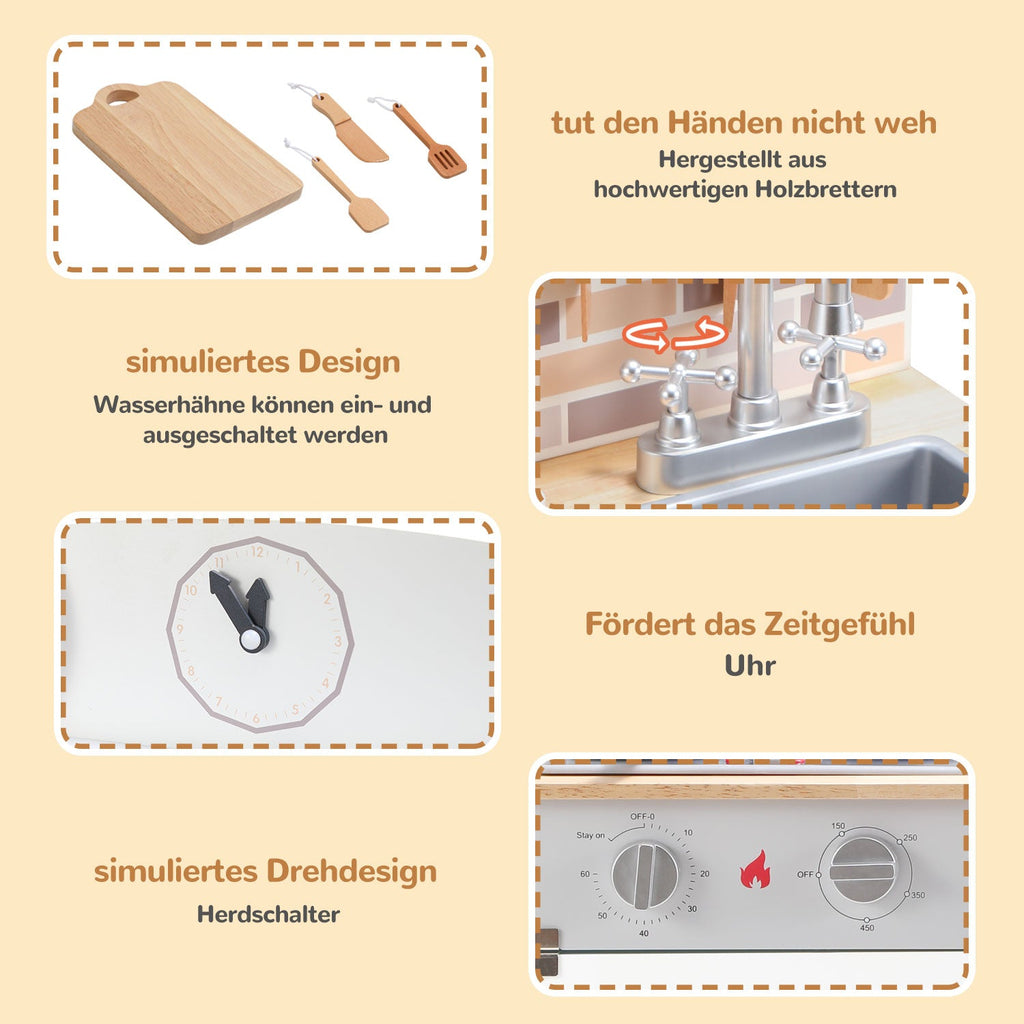 Cosmo Go Spielzeugküche Kinderspielzeug aus Holz