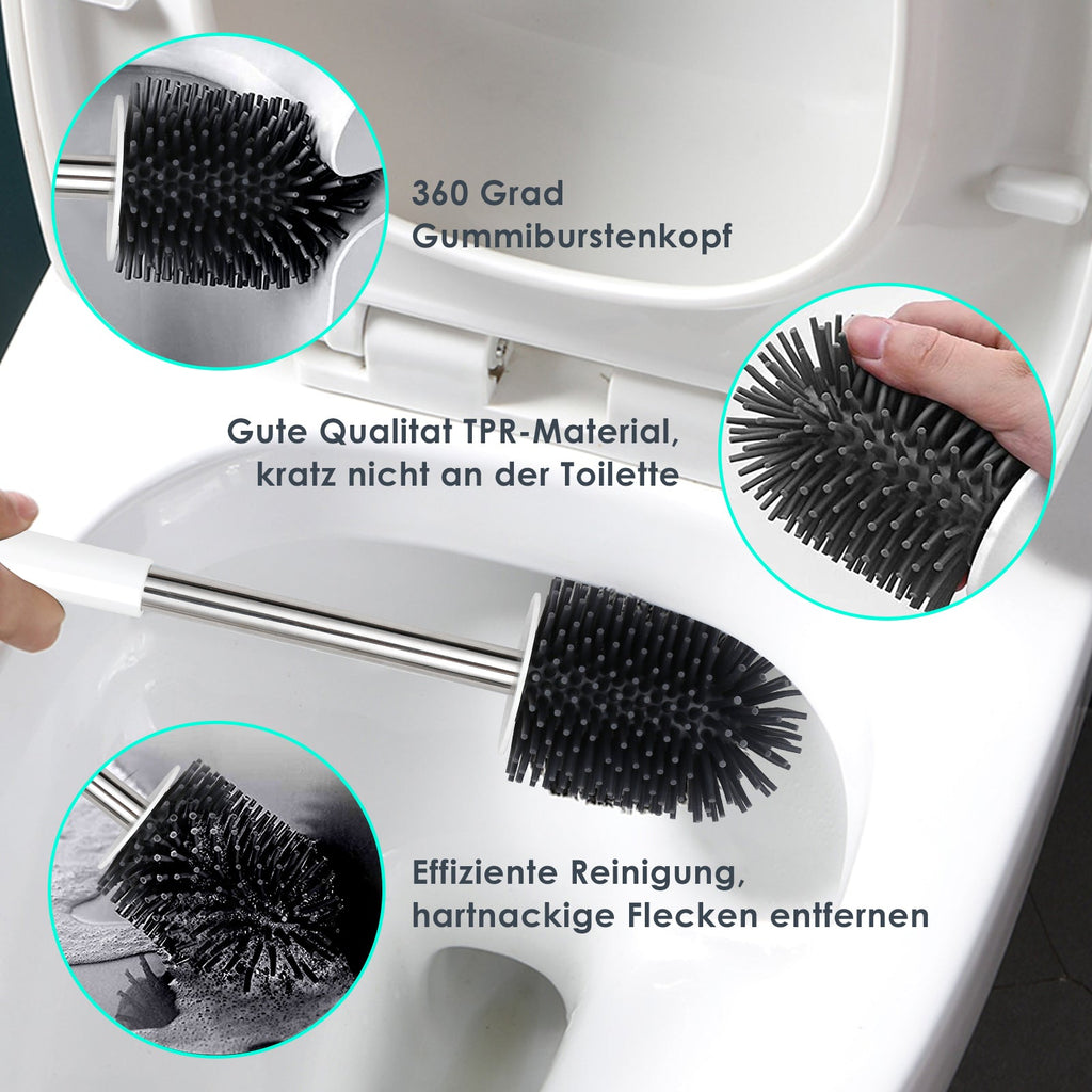 Cosmo Go Silikon Toilettenbürste Steril Edelstahl 2 in 1