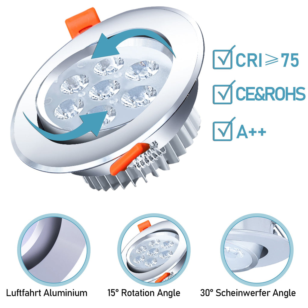 Cosmo Go LED Einbaustrahler 3W/5W/7W Kaltweiß/Warmweiß