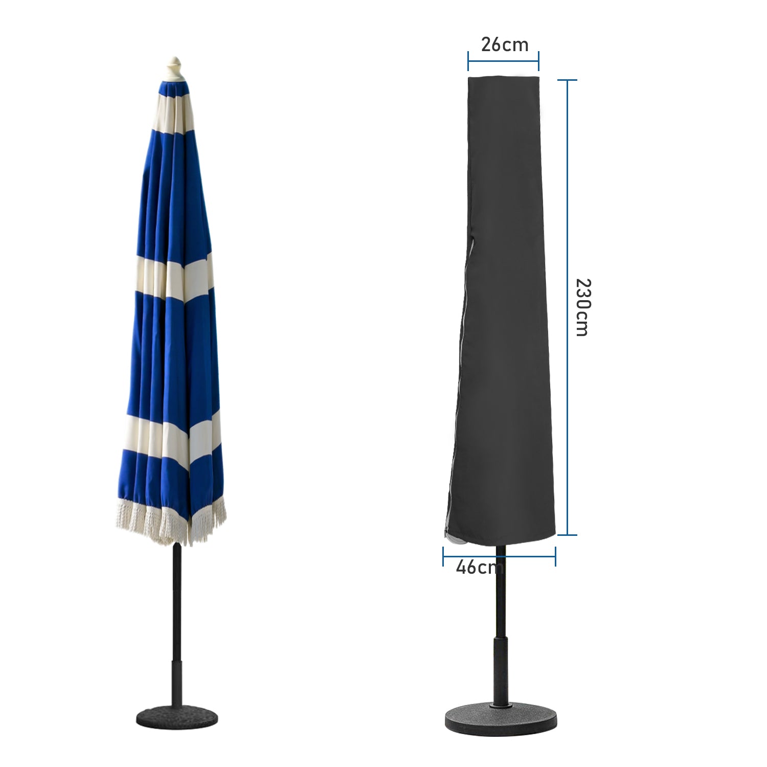 Cosmo Go Ø 350 Sonnenschirmhülle Rechteckig UV-Schutz