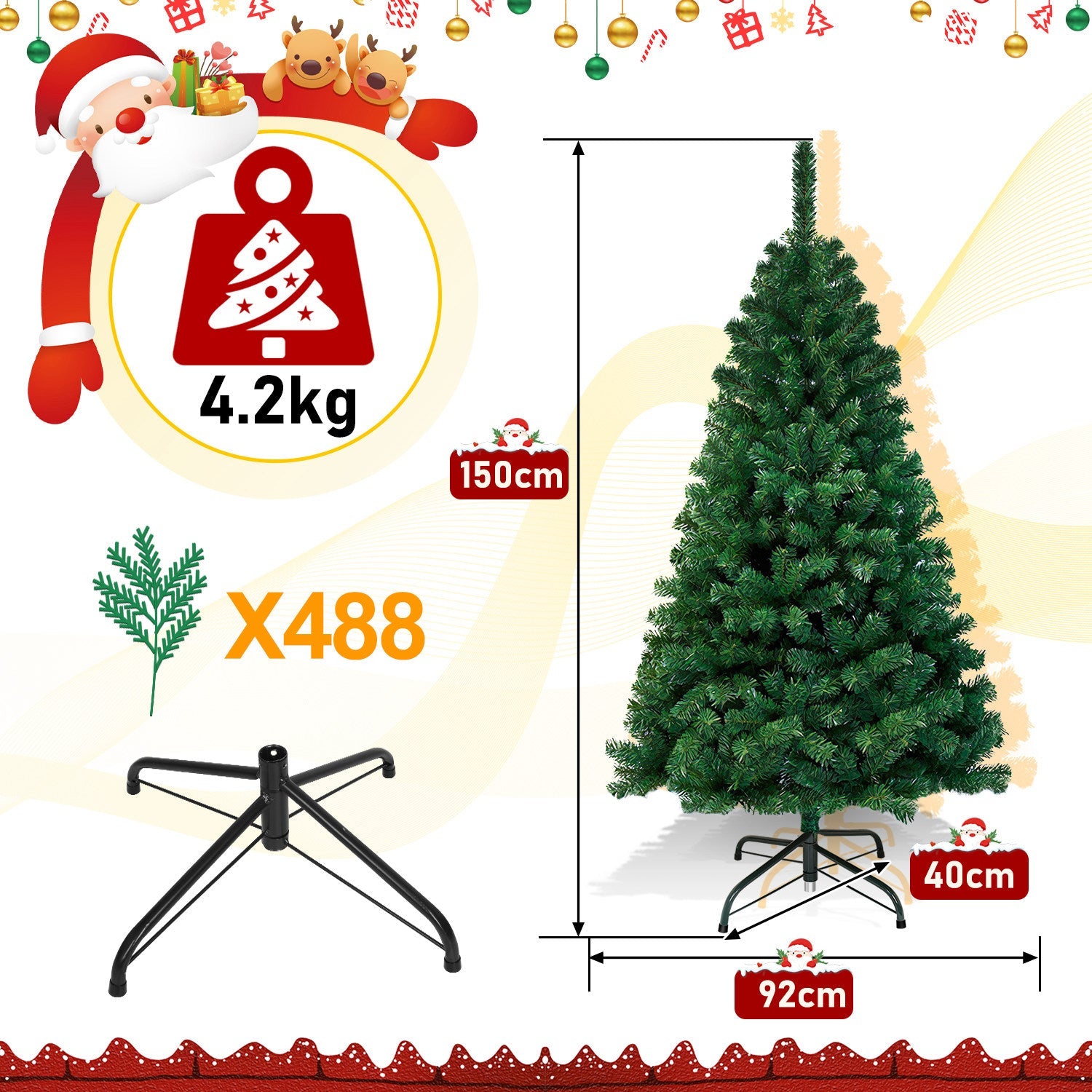 Cosmo Go Christbaum Künstlicher Weihnachtsbaum Grün/Weiß