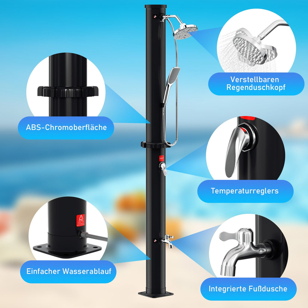 Cosmo Go 20L Solardusche mit Duschkopf Inkl Schutzhaube und Handbrause