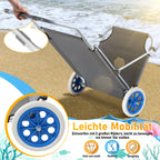 Cosmo Go Sonnenliege klappbar Aluminium mit Rollen und Sonnendach