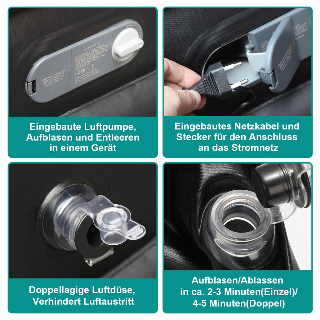 Cosmo Go Aufblasbare Matratze Luftmatratze Einzel/Doppel