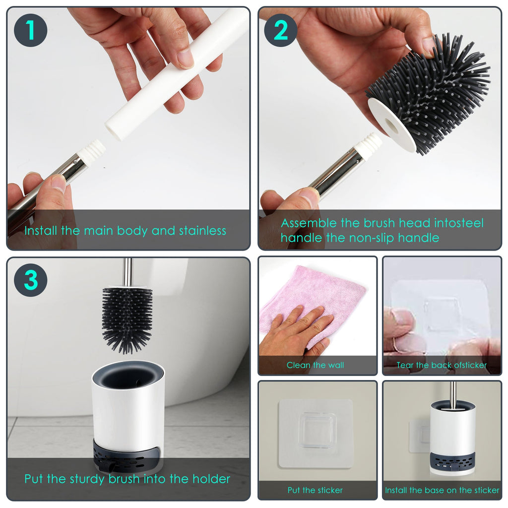 Cosmo Go Silikon Toilettenbürste Steril Edelstahl 2 in 1