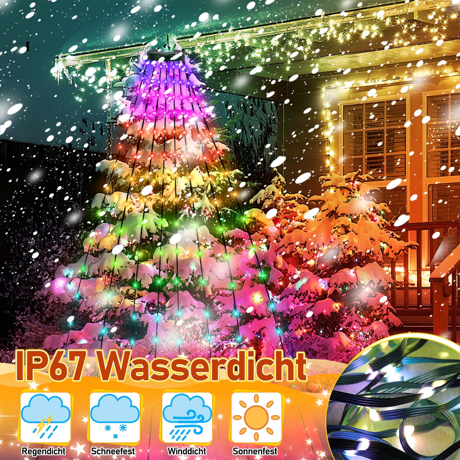 Cosmo Go Christbaumbeleuchtung mit APP-Kontrolle 160 LEDs IP67