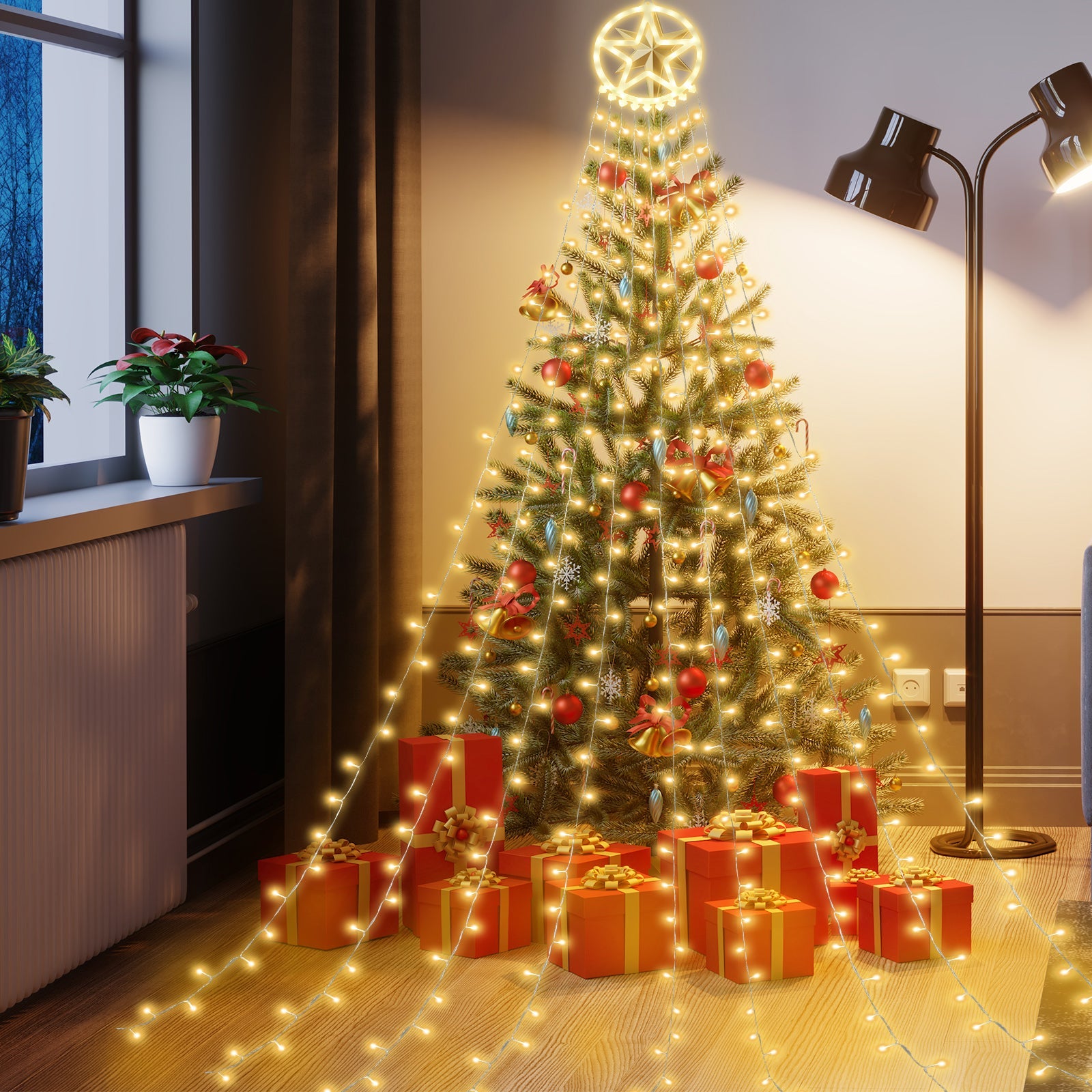 Cosmo Go LED Lichterkette mit Sternen mit 9 Girlanden