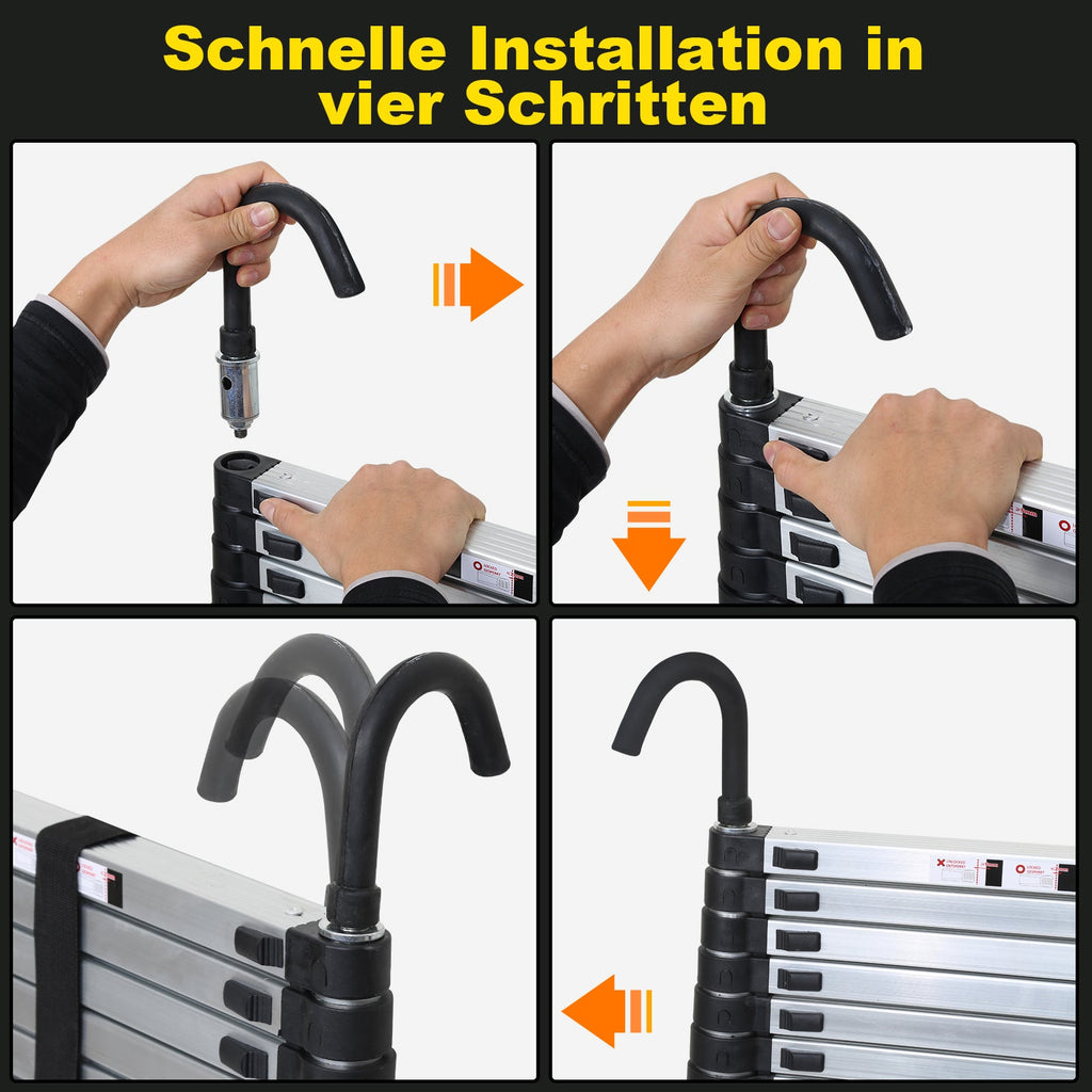 Cosmo Go Teleskopleiter mit 2 Abnehmbarem Haken