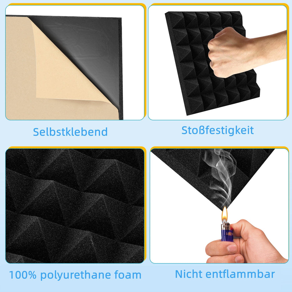 Cosmo Go Akustikschaumstoff Selbstklebend 3D Hochdichte Pyramide