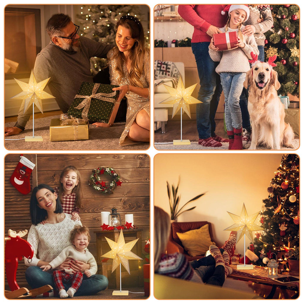 Cosmo Go LED Weihnachtsstern Papier Tischlampe 65cm