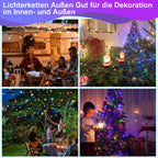 Cosmo Go LED Lichterkette Außen 10m/20m/30m Schwarz Kabel