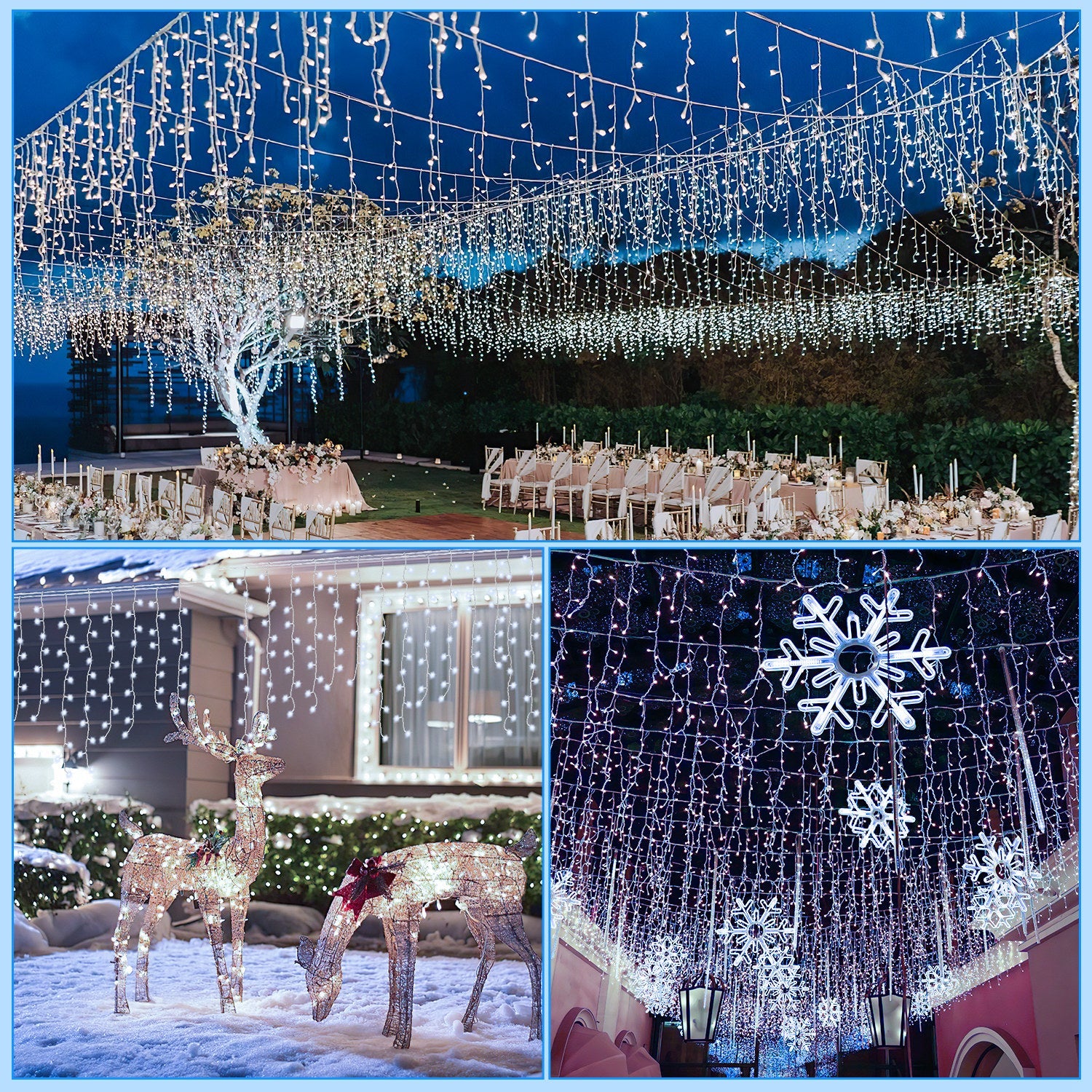 Cosmo Go Solar Eisregen Lichterkette mit Fernbedienung 5m-15m