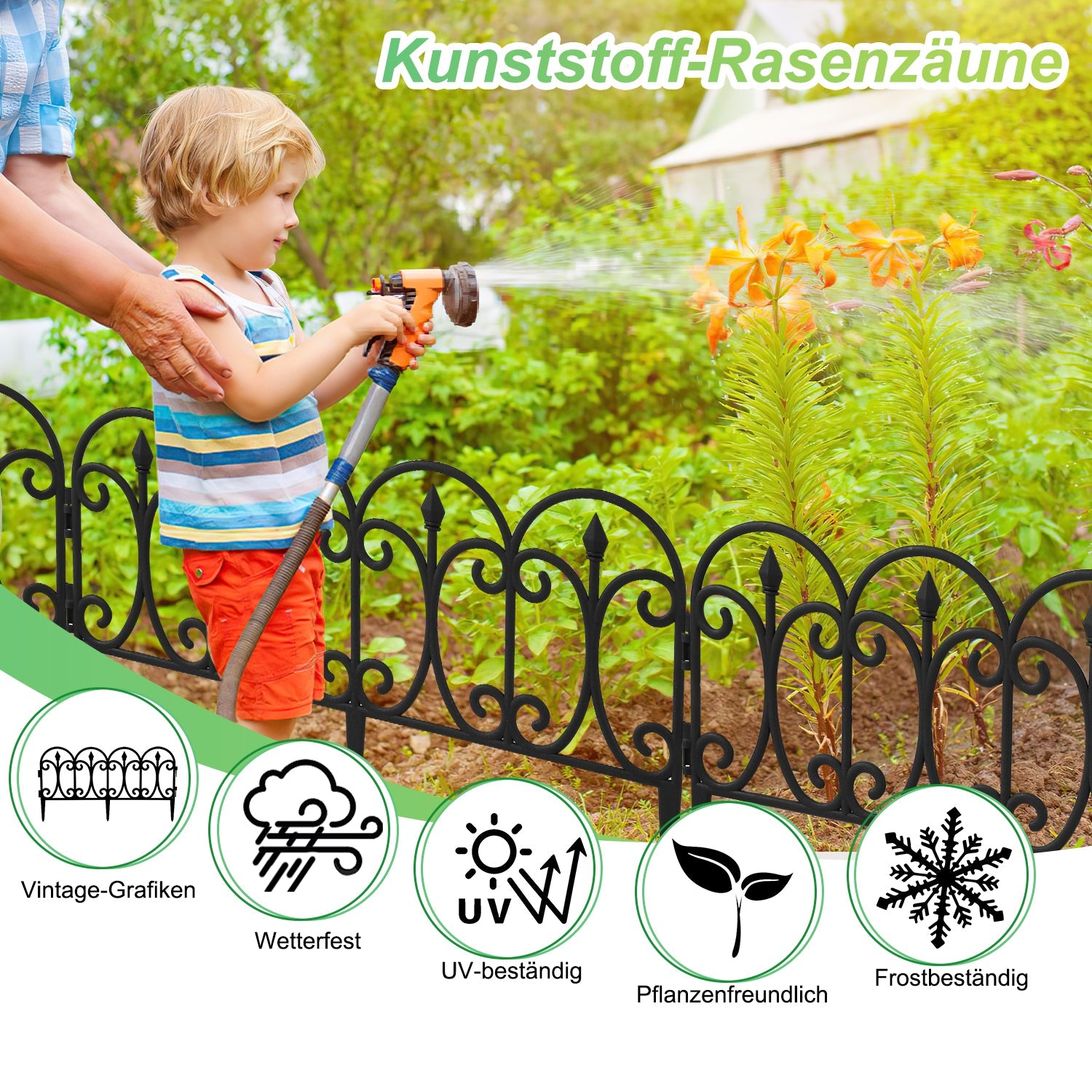 Cosmo Go 5 tlg Beetzaun Beetumrandung Kunststoff
