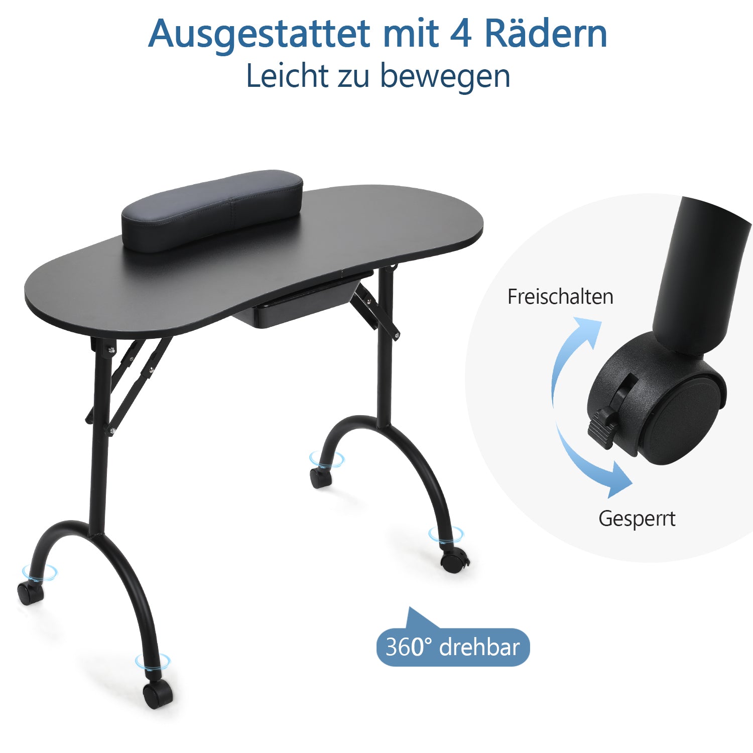Cosmo Go Faltbare Maniküre Tisch Maniküre-Nagelstation mit Schublade