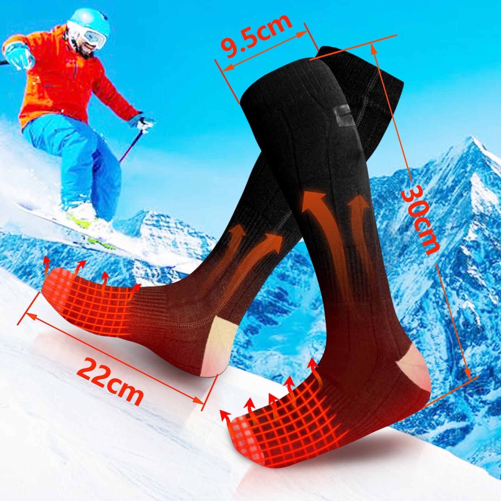 Cosmo Go Beheizte Socken Herren Damen Wiederaufladbar