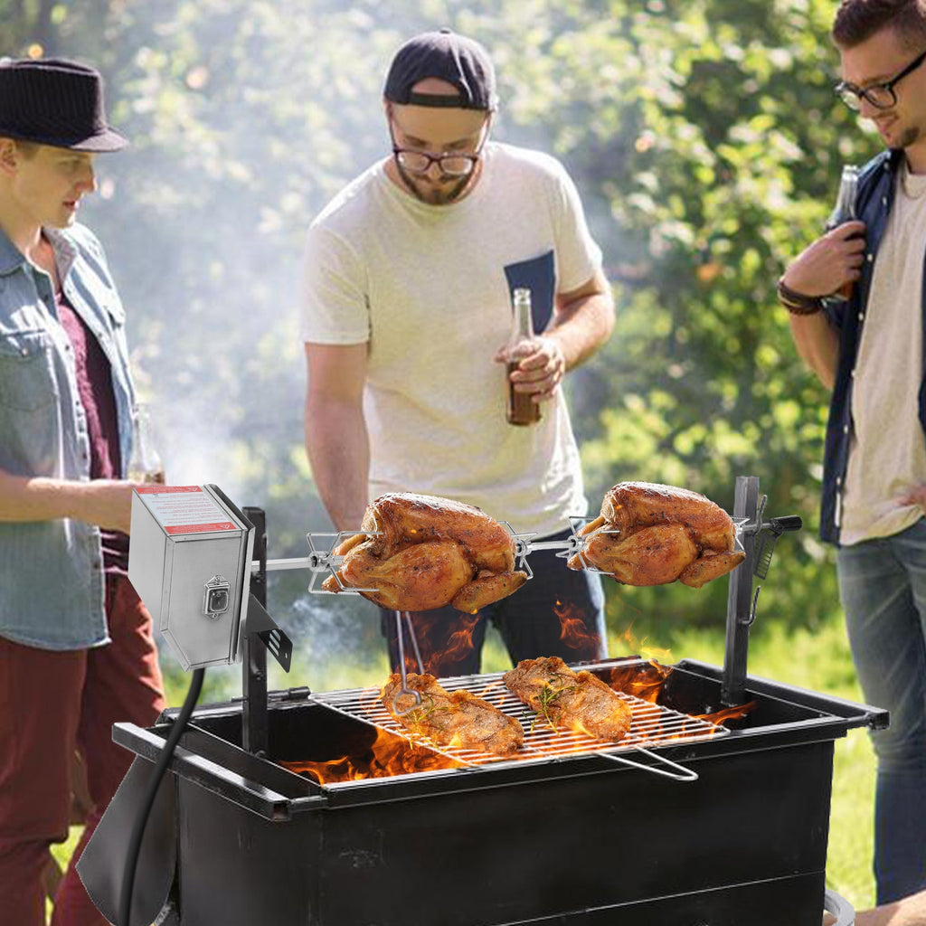 Cosmo Go BBQ Grillspieß Edelstahl Motor 4x Fleischnadel